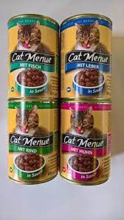 Cat Menü 400gr konzerv Marhás